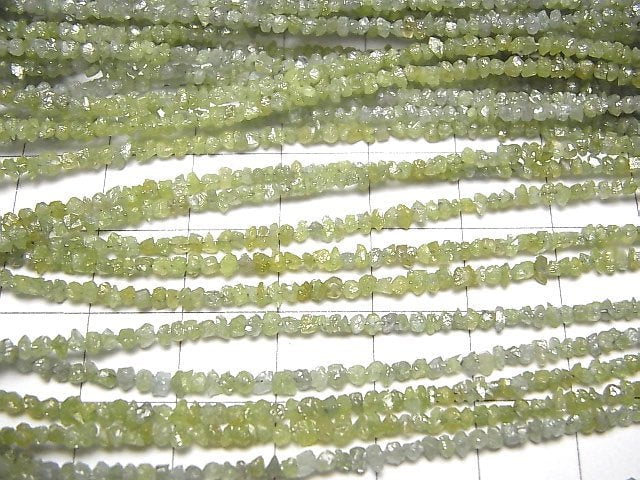 Grüne Diamant Chips (Kleine Nugget) halb oder 1strang Perlen (ca. 17 Zoll/42 cm)