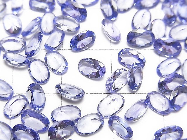 高品質坦桑石 AAA 裸石 橢圓刻面 6x4mm 2顆