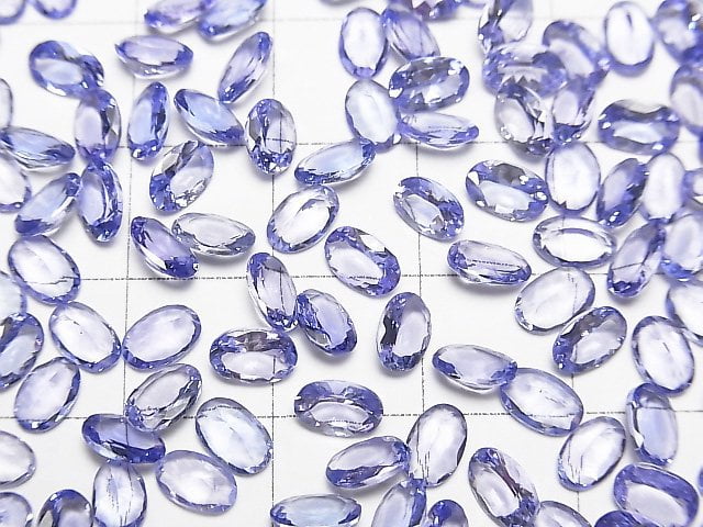 Hochwertiger Tansanit AAA Lose Stein Oval Facettiert 6x4mm 2 Stück