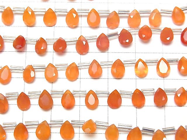 Hochwertiger Karneol AAA Birnenform Facettiert 7x5mm 1strang Perlen (18 Stück)