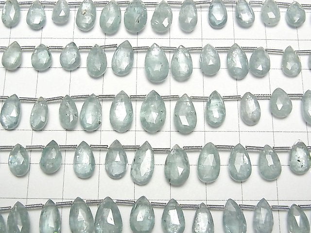 Himmel Kyanit AA++ Birnenform Facettierte Briolette halb oder 1Strang Perlen (ca. 7 Zoll/19 cm)