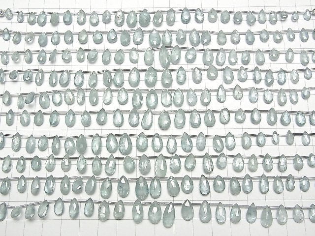 Himmel Kyanit AA++ Birnenform Facettierte Briolette halb oder 1Strang Perlen (ca. 7 Zoll/19 cm)