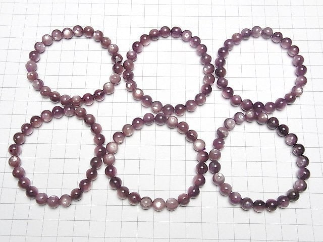 Königlicher Lepidolith Katzenauge AAA- runde 8mm Armband