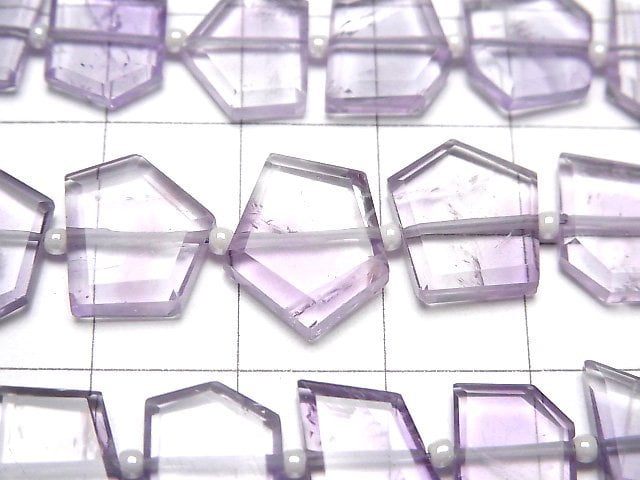 高品質紫水晶 AA++ 原礦切面珠 1串(約6英吋/16公分)