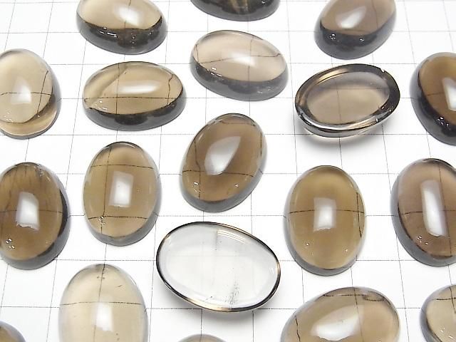 Rauchquarz AAA Oval Cabochon 25x18mm 1Stück