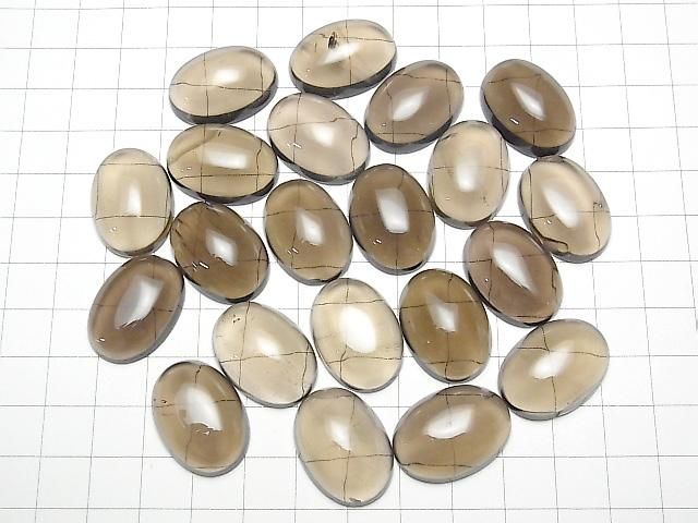 Rauchquarz AAA Oval Cabochon 25x18mm 1Stück