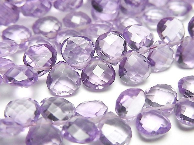 高品質紫水晶 AAA 栗子形刻面水滴珠 6x6公釐 半串或一串珠子 (30顆)