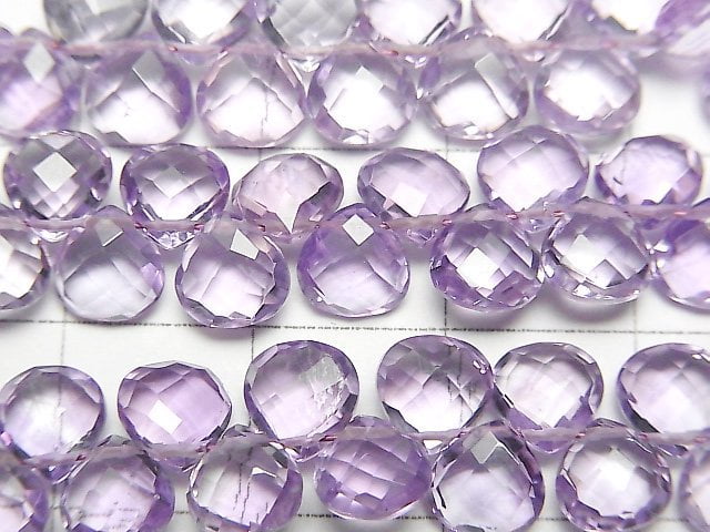 高品質紫水晶 AAA 栗子形刻面水滴珠 6x6公釐 半串或一串珠子 (30顆)