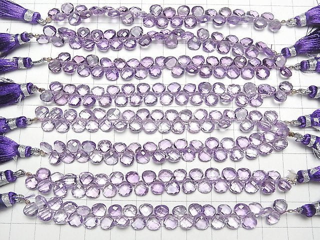 Hochwertiger Amethyst AAA kastanienbraun facettierte Briolette 6x6mm halbe oder 1strang Perlen (30 Stück)