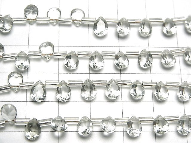 Hochwertiger grüner Amethyst AAA Birnenform facettiert 7x5mm 1strang Perlen (18 Stück)