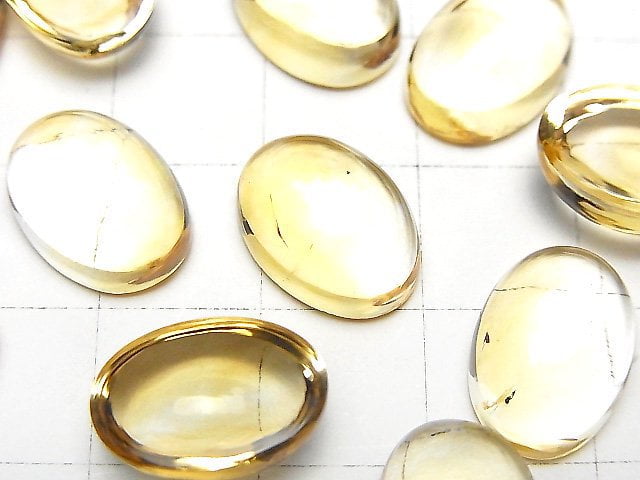 高品質黃水晶 AAA 蛋面刻面 14x10mm 1顆