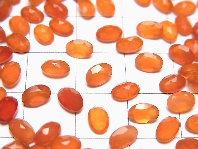 優質紅玉髓 AAA 裸石 橢圓刻面 6x4mm 10顆