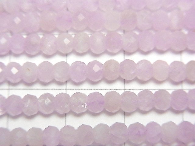 高品質!紫鋰輝石 AA++ 刻面紐扣圓珠 4x4x2.5mm 半串或 1 串珠子 (約 15 英吋/37 公分)
