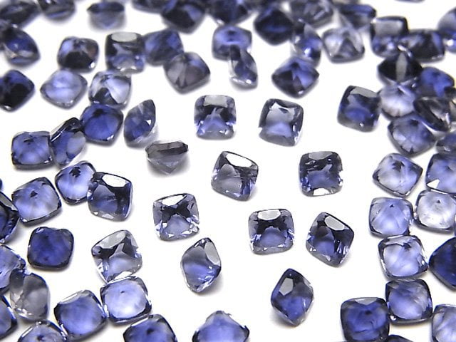 高品質堇青石 AAA 散裝寶石 方形刻面 4x4mm 5顆