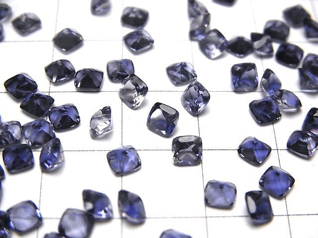 高品質堇青石 AAA 散裝寶石 方形刻面 4x4mm 5顆