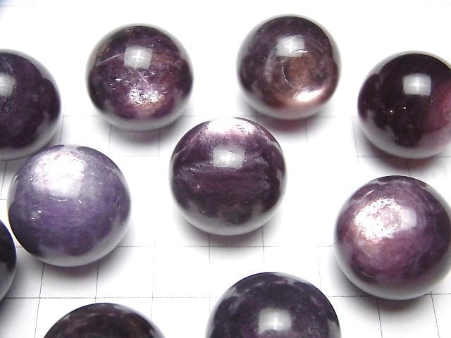 Königliche Lepidolith Katzenaugenkugel, rund 22mm 1 Stück
