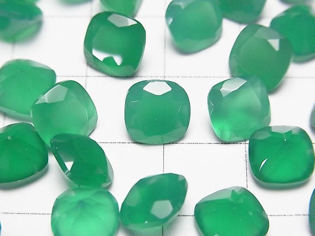 高品質綠玉髓 AAA 裸石 方刻面 8x8mm 4顆