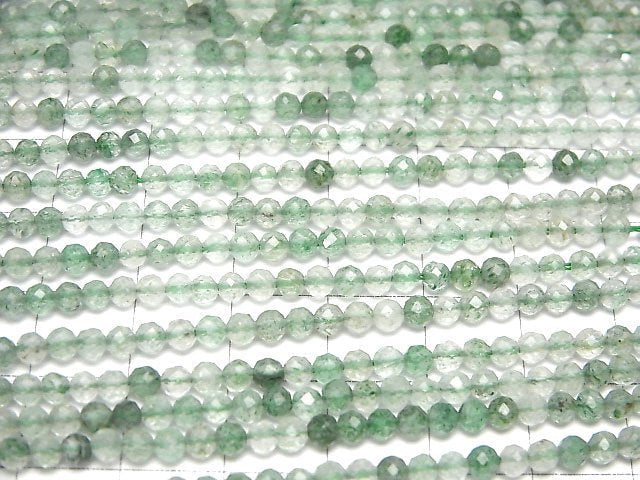 Hochwertig! Grüner Aventurin Facettiert Rund 3mm 1Strang Perlen (ca. 15 Zoll/37 cm)