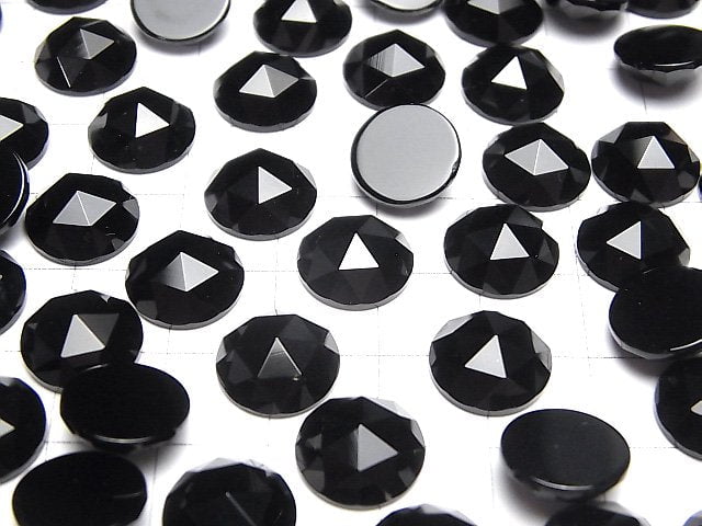 Onyx Runde Rosenschliff 12x12mm 5Stk