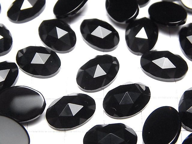 Onyx Oval Rosenschliff 14x10mm 4Stk
