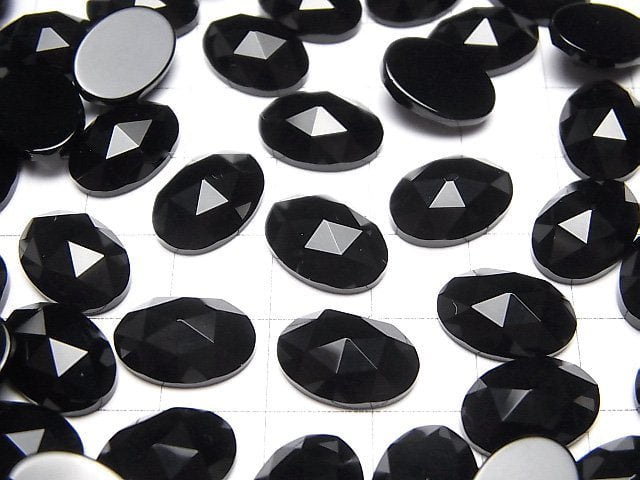 Onyx Oval Rosenschliff 14x10mm 4Stk