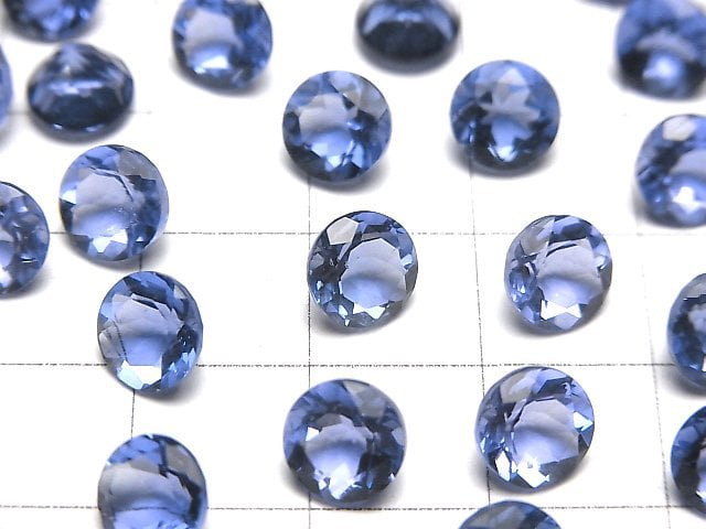Hochwertiger Farbwechselnder Fluorit AAA Lose Stein Runde Facettiert 7x7mm 1Stk