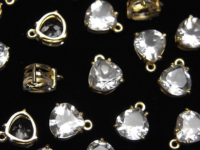 Hochwertiger Kristall AAA Zargenfassung Kastanienform facettiert 8x8mm 18KGP 1Stk