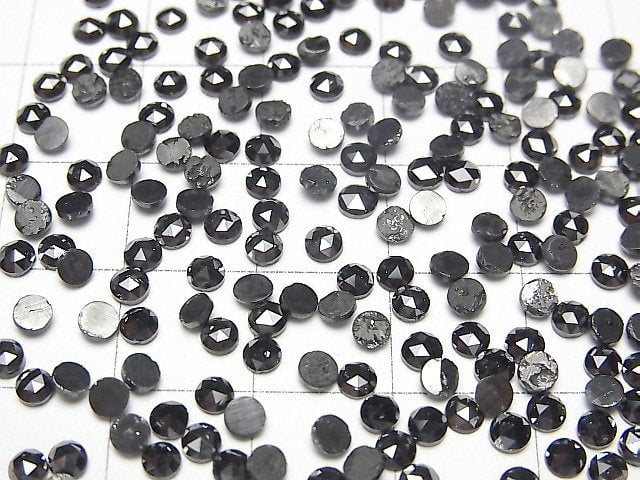 Schwarzer Diamant AAA Runde Rosenschliff 3x3mm 3 Stück