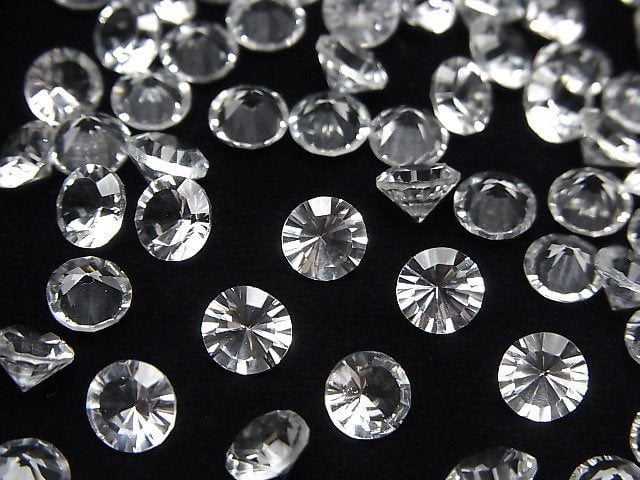 Hochwertiger Weißer Topas AAA Lose Stein Rund Konkavschliff 6x6mm 5Stk
