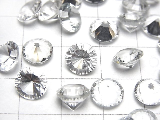 高品質白色拓帕石 AAA 級裸石 圓形內凹切割 8x8mm 2顆