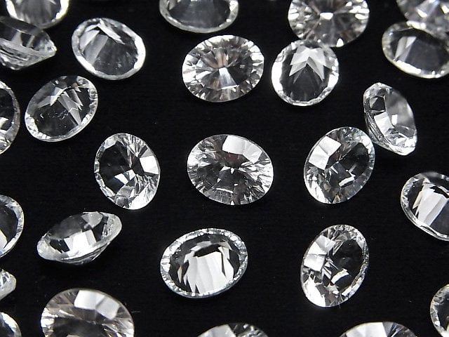 高品質白色托帕石 AAA 裸石 橢圓形凹面切割 10x8mm 2顆