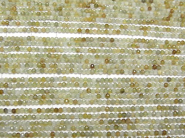 Hochwertig! Grossulargranat AA+ Halb-Facettierte Runde 2mm 1strang Perlen (ca. 15 Zoll/37 cm)
