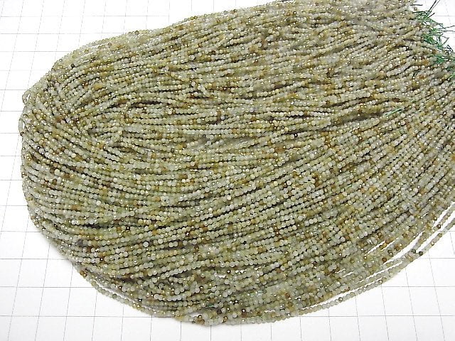 Hochwertig! Grossulargranat AA+ Halb-Facettierte Runde 2mm 1strang Perlen (ca. 15 Zoll/37 cm)