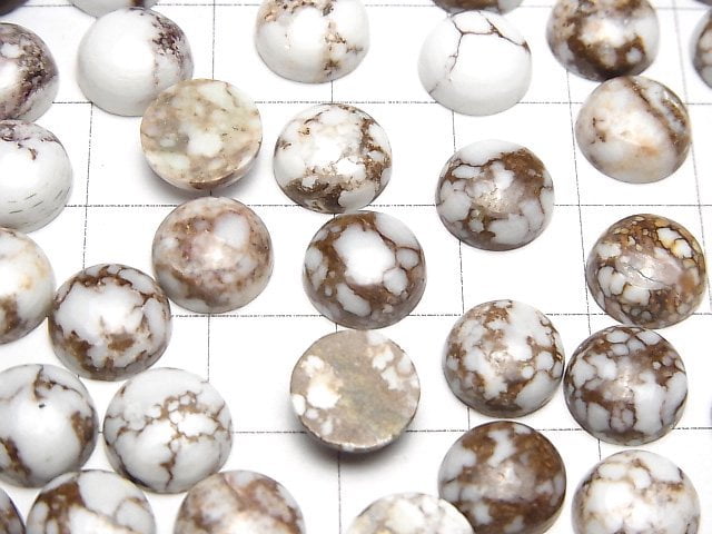 Wildpferd Runde Cabochon 10x10mm 3 Stück
