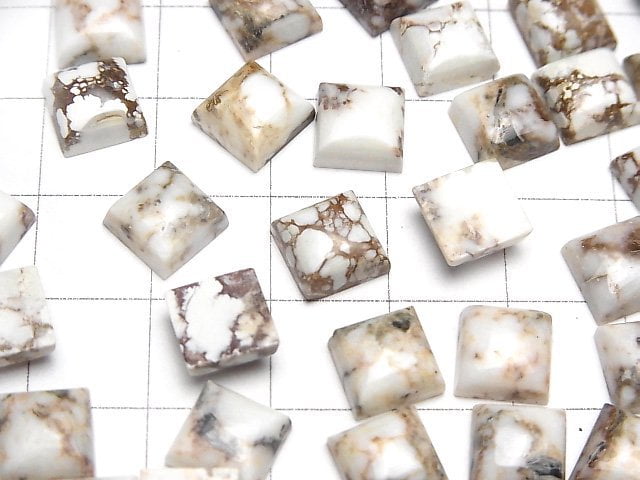 Wildpferd Quadratische Cabochon 8x8mm 4 Stück