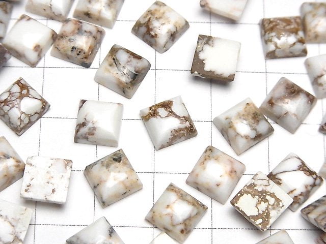 Wildpferd Quadratische Cabochon 8x8mm 4 Stück