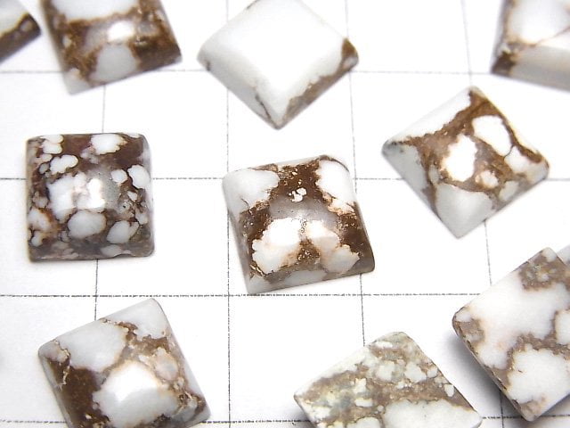 野馬方形凸圓面寶石 10x10mm 2顆