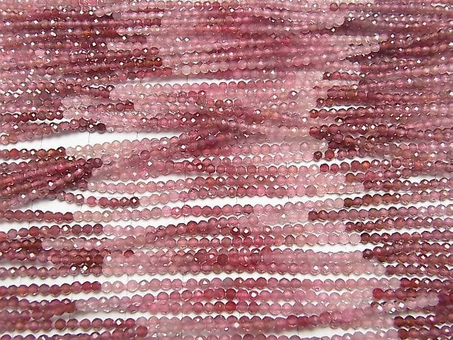 Hochwertig! Rosa Spinell AA++ Facettierte Runde 2mm halb oder 1strang Perlen (ca. 12 Zoll/30 cm)