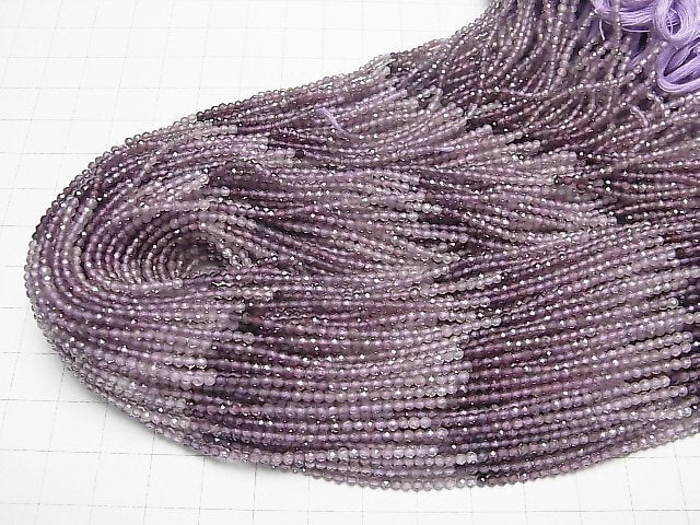 Hochwertig! Lila Spinell AAA- facettiert Rund 2mm halbe oder 1Strang Perlen (ca. 12inch/30cm)