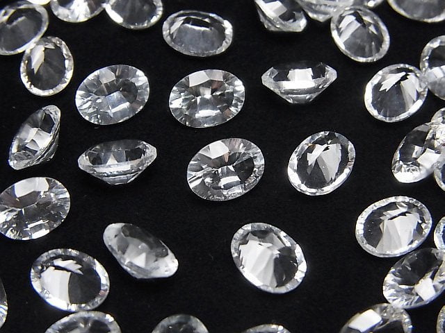 Hochwertiger Weißer Topas AAA Lose Stein Oval Konkavschliff 8x6mm 3Stk