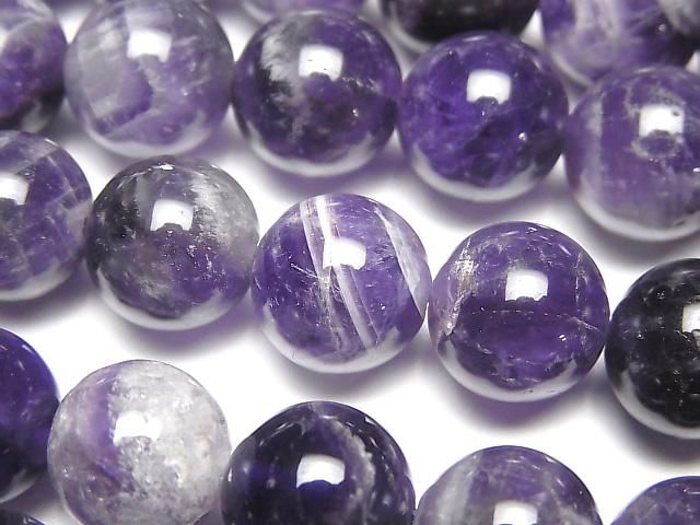 Améthyste rayée ronde 12mm 1 fil perles (env. 15pouces/36cm)