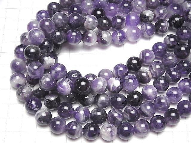 Améthyste rayée ronde 12mm 1 fil perles (env. 15pouces/36cm)