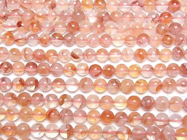 紅赫爾蒙德石AAA圓珠6毫米1串(約15英吋/36公分)