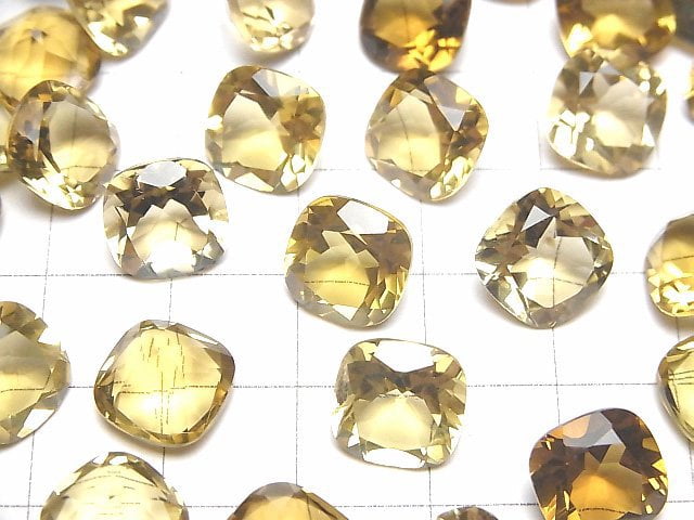 Hochwertiger Honigquarz AAA Lose Stein Quadrat Facettiert 10x10mm 2Stück