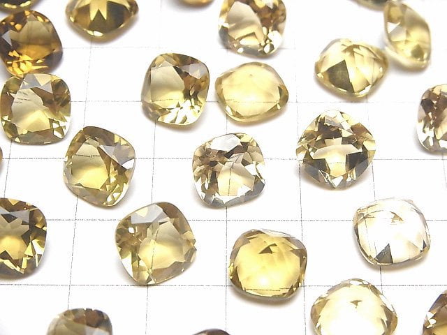 Hochwertiger Honigquarz AAA Lose Stein Quadrat Facettiert 10x10mm 2Stück