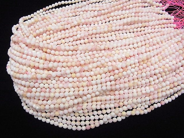 High Quality! Queen Conch Shell AA++ Faceted Round 4mm 1strand beads (aprx.15inch/37cm)