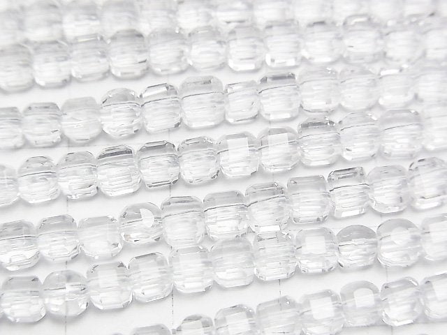 高品質!水晶AAA方塊形狀4x4x4毫米半串或一串珠子 (約15英吋/37公分)