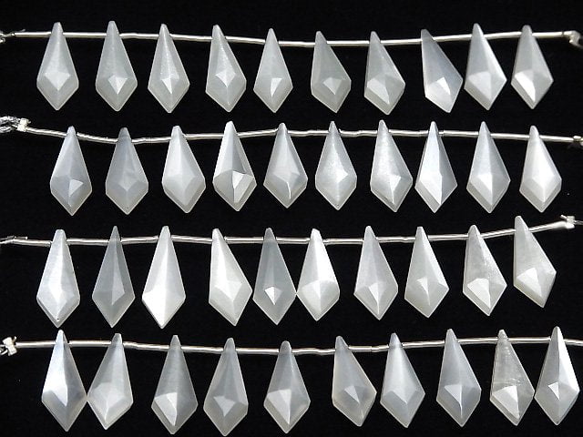 High Quality White Moonstone AAA Deformed Diamond Shape 15x6mm 1strand beads (8pcs )