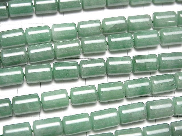Grüner Aventurin Tube 12x8x8mm 1Strang Perlen (ca. 16Zoll/39cm)