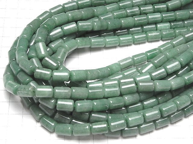 Grüner Aventurin Tube 12x8x8mm 1Strang Perlen (ca. 16Zoll/39cm)